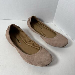 Lucky Brand Ballet Flats Womens Size 7 Echo 3 Beige Pink Leather‎ Slip On F3